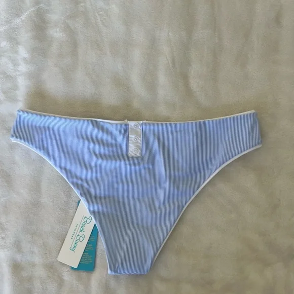 Beach Bunny Stephanie light blue stripe bikini bottom